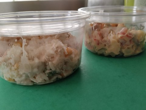 Salade piémontaise au jambon et Salade de riz au thon